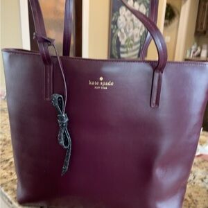Kate Spade Deep Burgundy Tote Bag